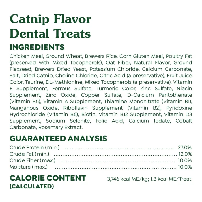 FELINE GREENIES Adult Natural Dental Care Cat Treats, Catnip Flavor, 9.75 oz. Tub - Image 7