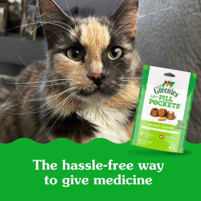 FELINE GREENIES PILL POCKETS for Cats Natural Soft Cat Treats, Catnip Flavor, 1.6 oz. Pack (45 Treats) - Image 5
