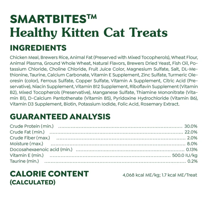 FELINE GREENIES SMARTBITES Healthy Kitten Treats, Chicken Flavor, 2.1 oz Pack - Image 8