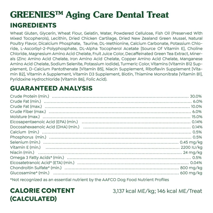 GREENIES Aging Care Large Natural Dog Dental Care Chews Oral Health Dog Treats, 27 oz. Pack (17 Treats) - Image 7