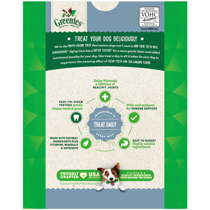 GREENIES Aging Care Regular Natural Dog Dental Care Chews Oral Health Dog Treats, 27 oz. Pack (27 Treats) - Image 3