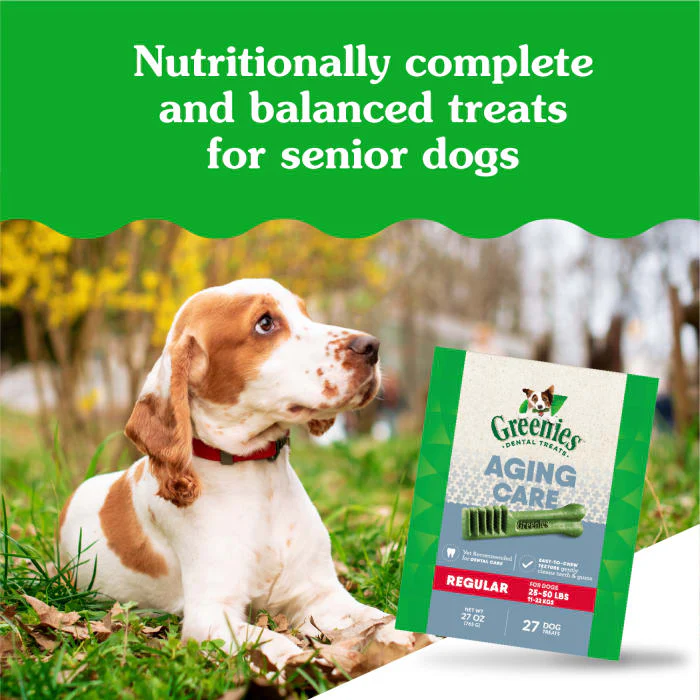 GREENIES Aging Care Regular Natural Dog Dental Care Chews Oral Health Dog Treats, 27 oz. Pack (27 Treats) - Image 4