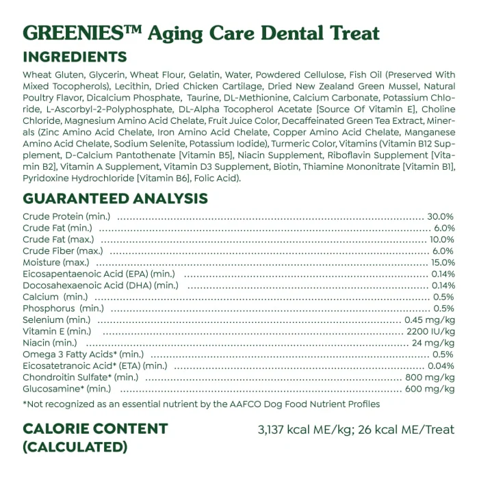GREENIES Aging Care TEENIE Natural Dog Dental Care Chews Oral Health Dog Treats, 27 oz. Pack (96 Treats) - Image 8