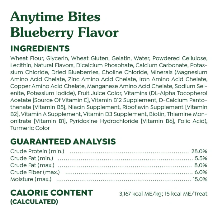 GREENIES ANYTIME BITES Dog Treats, Blueberry Flavor, 10.3 oz. bag - Image 7