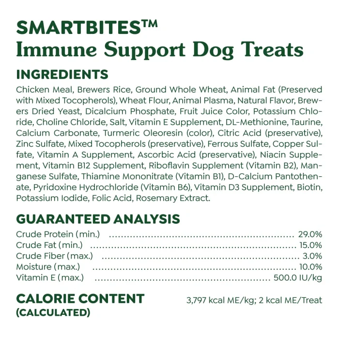 GREENIES SMARTBITES Immune Support Crunchy & Soft Dog Treats, Chicken Flavor, 8 oz. Pack - Image 7