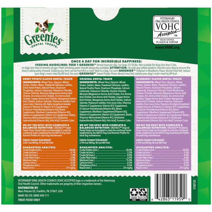 Greenies Natural Dental Care Dog Treats Regular Size, 36 oz. Variety Pack, 3 Flavors - Image 3