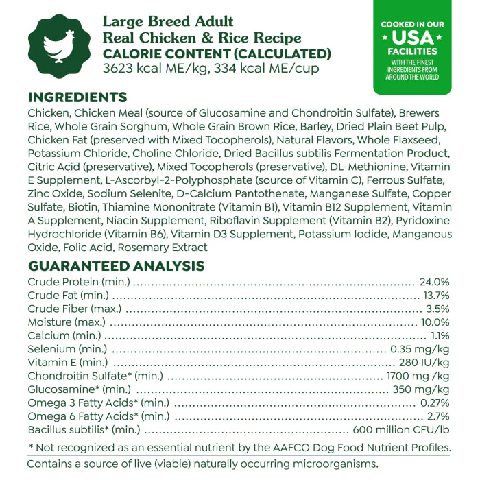 Greenies Smart Essentials Adult Large Breed High Protein Dry Dog Food Real Chicken & Rice Recipe, 30 lb. Bag - Image 9