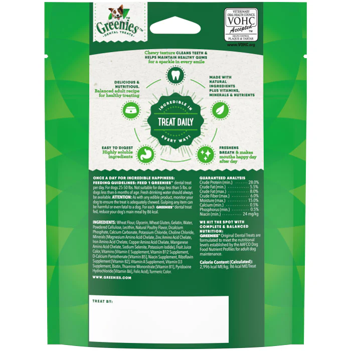 GREENIES Original Regular Natural Dog Dental Treats, 3 oz. Pack (3 Treats) - Image 3