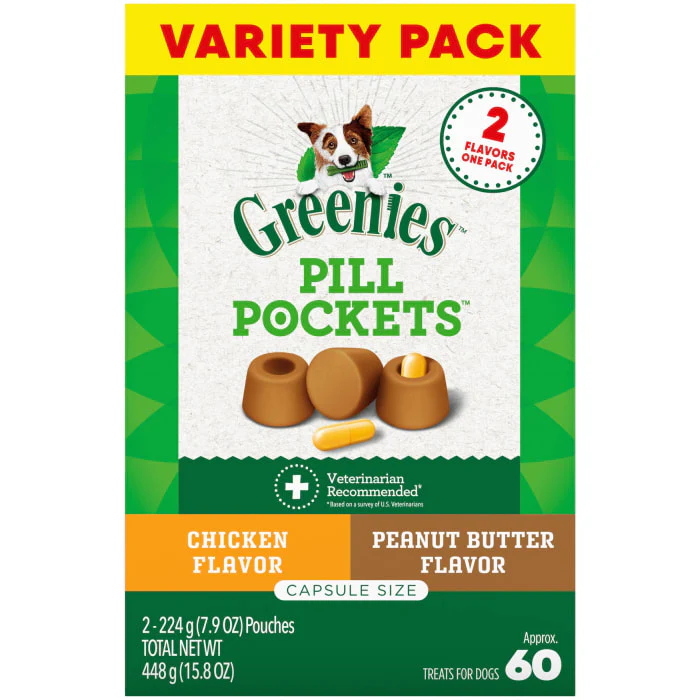 Greenies Pill Pockets Soft Dog Treats, 15.8 oz. Variety Pack, Two Flavors