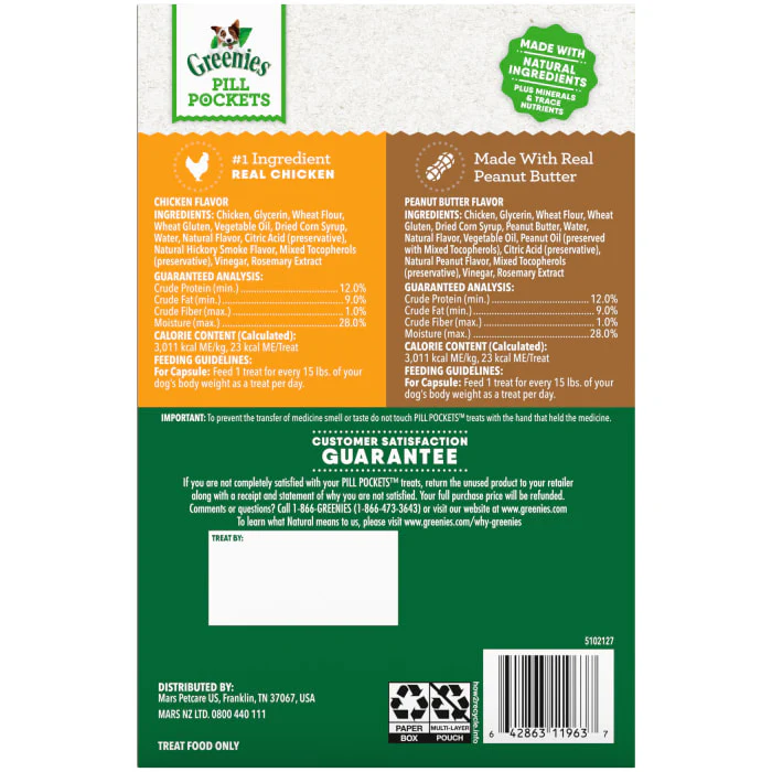 Greenies Pill Pockets Soft Dog Treats, 15.8 oz. Variety Pack, Two Flavors - Image 3