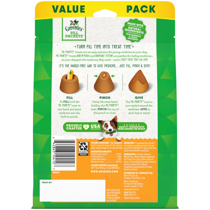 Greenies Pill Pockets for Dogs Large, Capsule Size Soft Dog Treats, Chicken Flavor, 15.8 oz., Pack of 60 - Image 3