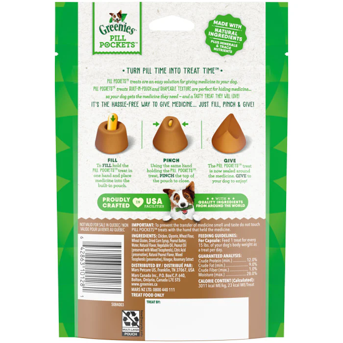 Greenies Pill Pockets for Dogs Large, Capsule Size Dog Treats, Real Peanut Butter, 7.9 oz., 30 Pack - Image 3