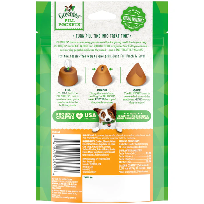 Greenies Pill Pockets for Dogs Small, Tablet Size Soft Dog Treats, Chicken Flavor, 3.2 oz., Pack of 30 - Image 3