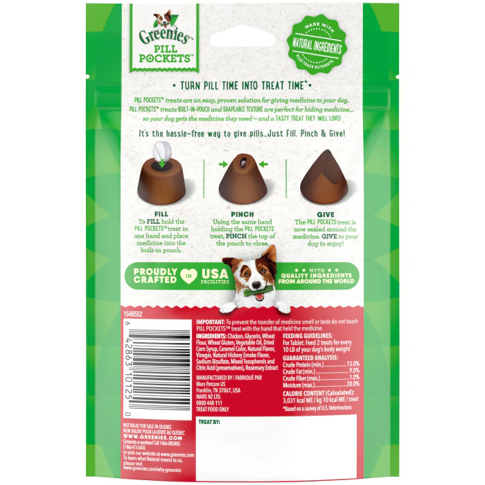 Greenies Pill Pockets for Dogs Small, Tablet Size Dog Treats, Hickory Smoke, 3.2 oz., Pack of 30 - Image 3