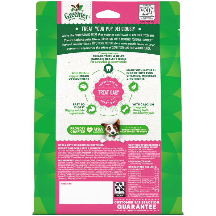 GREENIES Puppy Petite Size Natural Dental Dog Treats, 12 oz. Pack (20 Treats) - Image 3