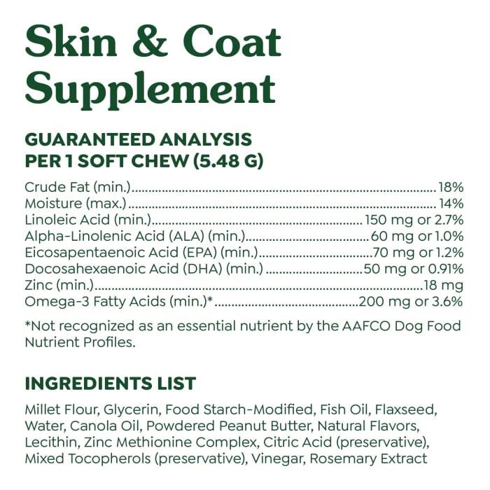 Greenies Skin and Coat Sensitive Care Supplement for Dogs, Peanut Butter Flavor, 40 Count Pouch - Image 7