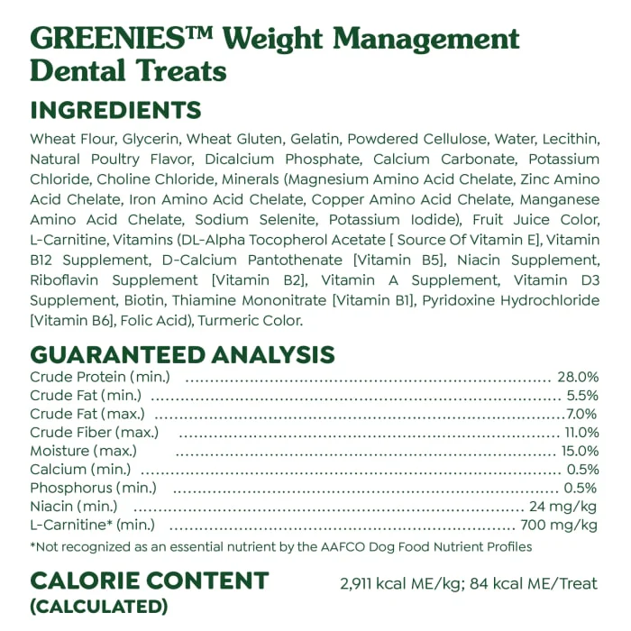 GREENIES Weight Management Regular Natural Dog Dental Care Chews Weight Control Dog Treats, 27 oz. Pack (27 Treats) - Image 8